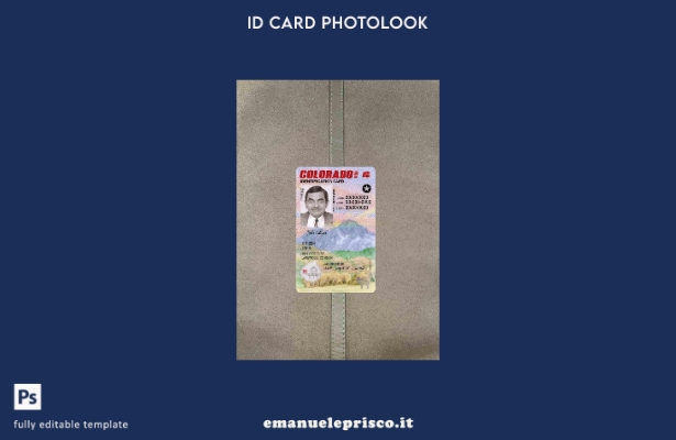 Carta d'identità USA Colorado stile verificato sotto il modello FRONTALE photolo
